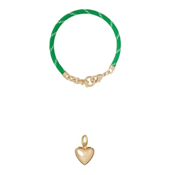 Roxanne Assoulin Happy Cord Bracelet with Gold Heart Charm - Picture 2 of 8